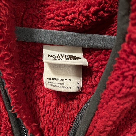 Men’s North Face Fuzzy Quarter Zip with Hood - Picture 3 of 4